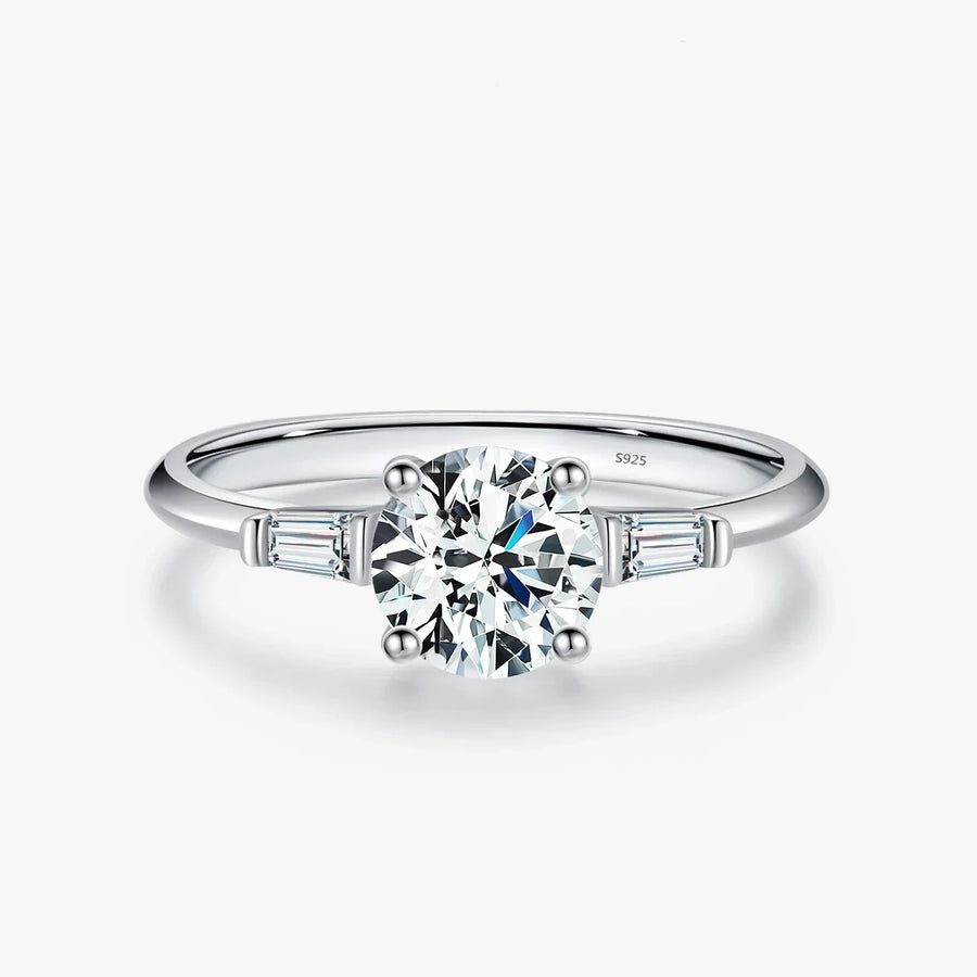 Classic Moissanite Ring in Sterling Silver