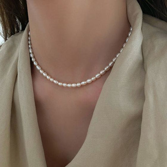 Natural Pearl Necklace and Bracelet Set