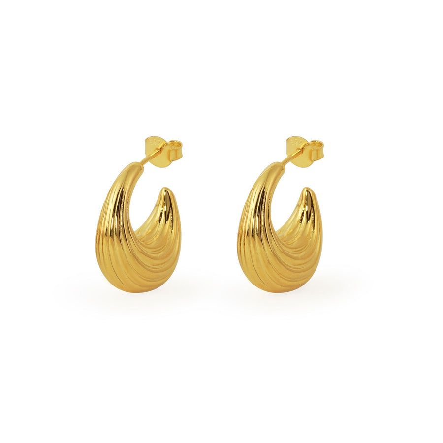 Electroforming Irregular Strip Hoop Earrings, 999 Sterling Silver
