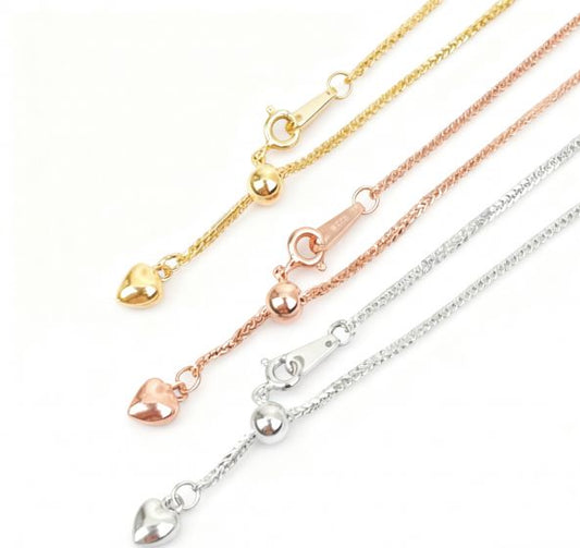 Adjustable Rombo Chain Necklace in 925 Sterling Silver