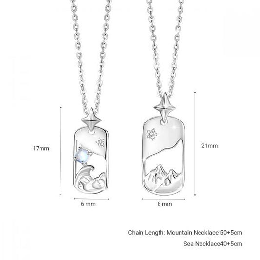 Star Pendant Clavicle Chains for Couples, 925 Sterling Silver