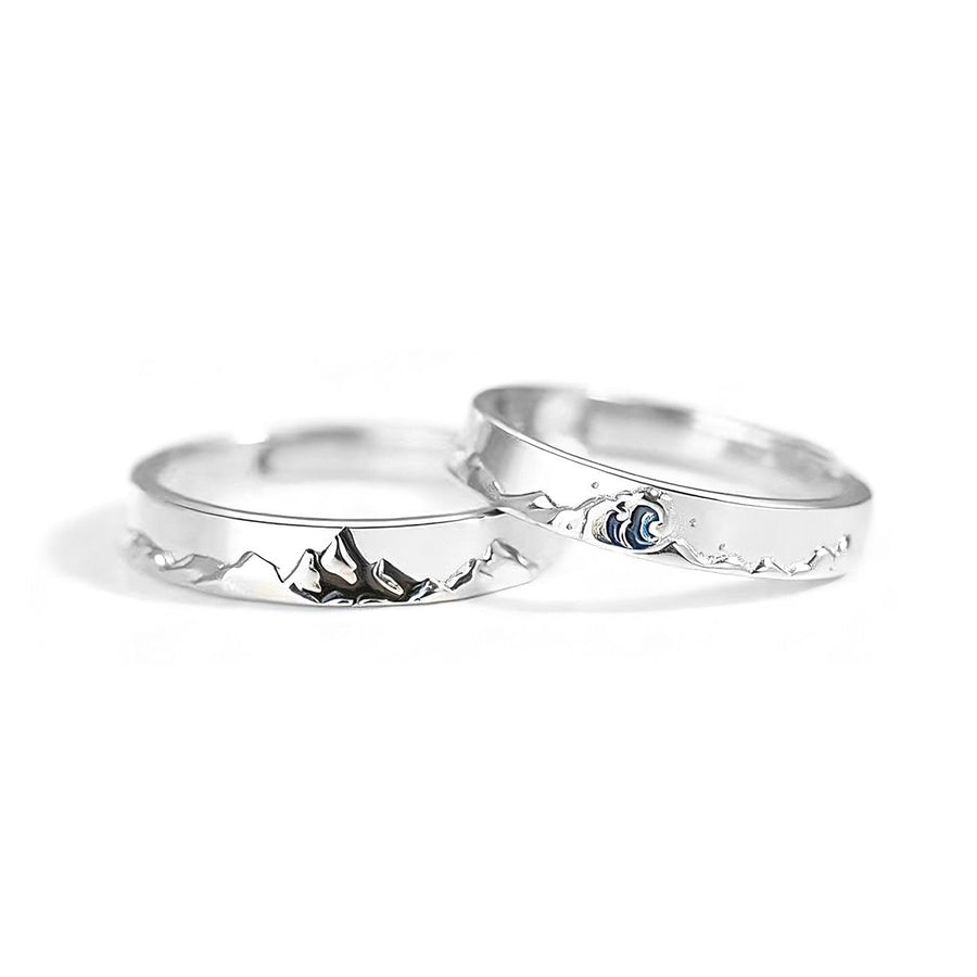 Romantic Timeless Open Adjustable Couple Ring, 925 Sterling Silver