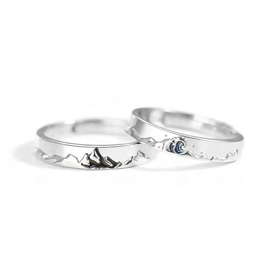 Romantic Timeless Open Adjustable Couple Ring, 925 Sterling Silver