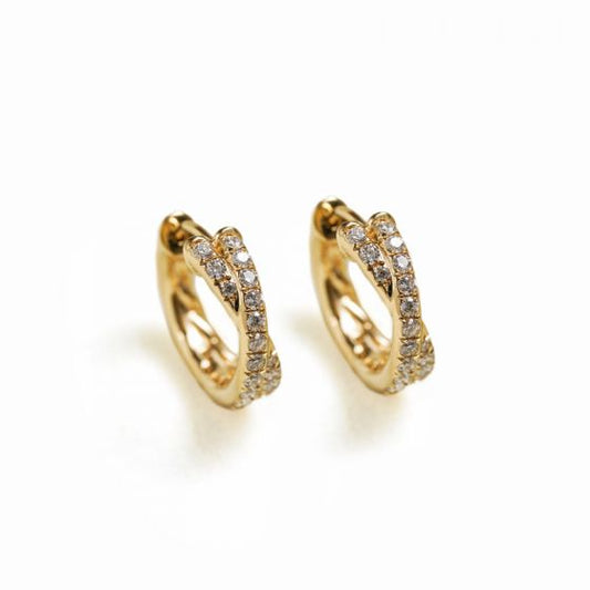 Double Circles Cross 925 Sterling Silver Hoop Earrings