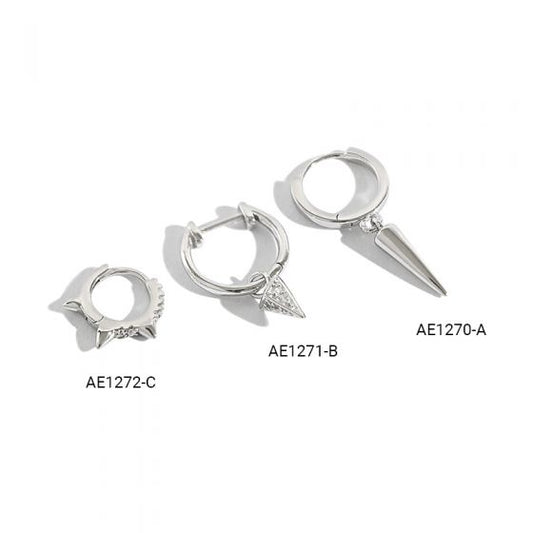 Geometry Rivet Sterling Silver Hoop Earrings