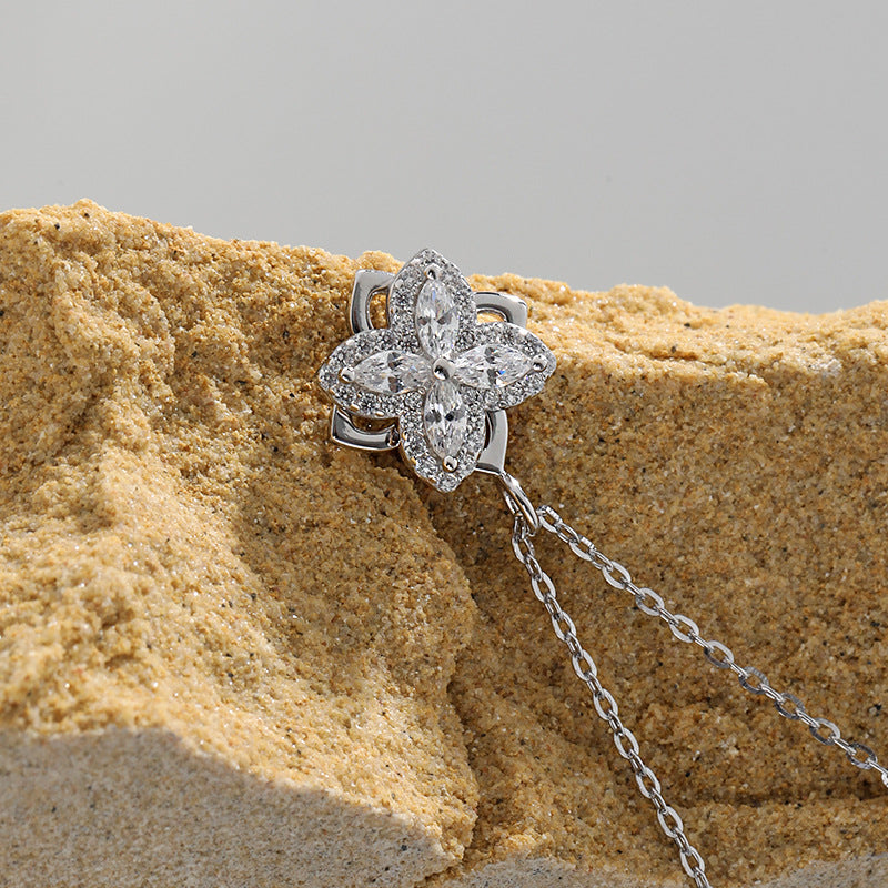 Sterling Silver Four Leaf Clover Necklace
