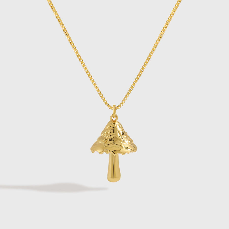 Irregular Mushroom Necklace, 925 Sterling Silver