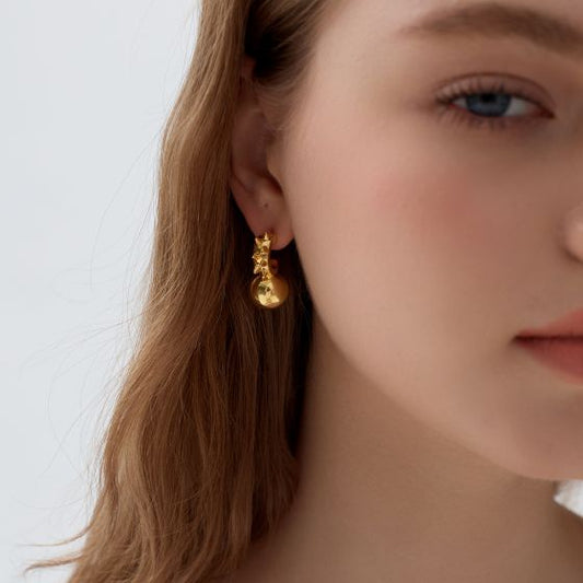 Electroformed Hollow Round Ball Stud Earrings