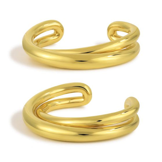 Classic Irregular Double-Layer Cross Open Cuff Bracelet