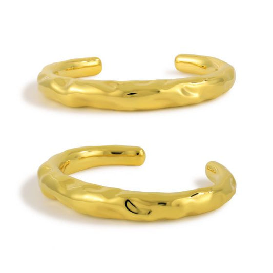 Irregular Surface 999 Silver Open Cuff Bracelet