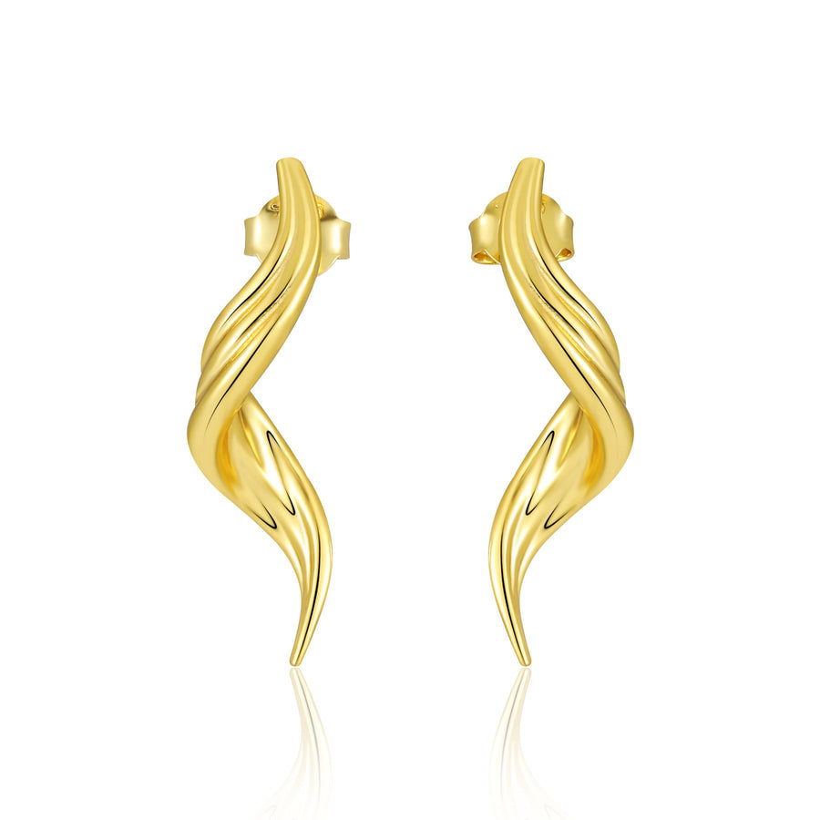 Irregular Flowing Water Sterling Silver Earrings