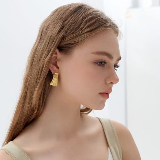 Chunky Electroformed Hollow Geometry Sterling Stud Earrings