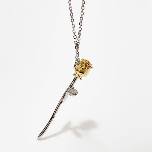 Rose Flower Necklace in 925 Sterling Silver