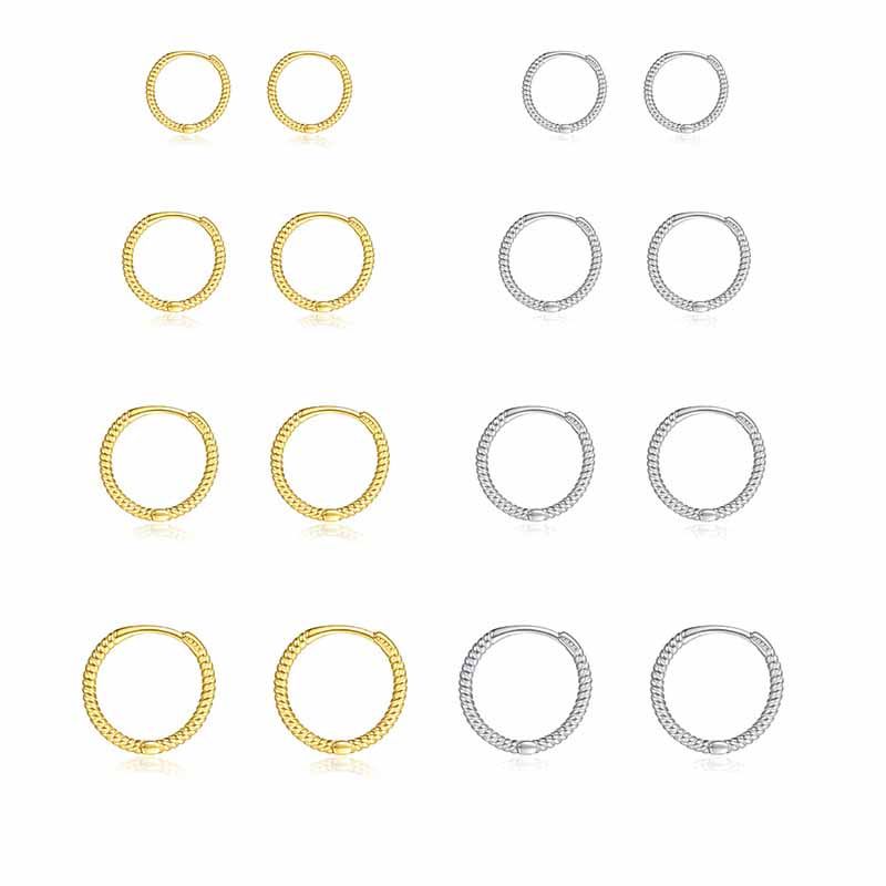 Twisted Circle 925 Sterling Silver Hoop Earrings