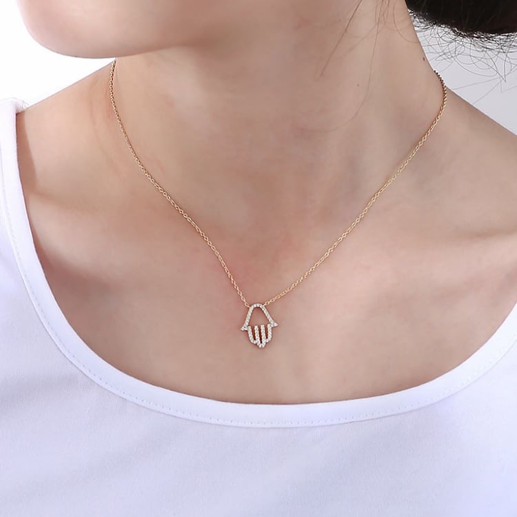 Delicate Hand Pendant Necklace