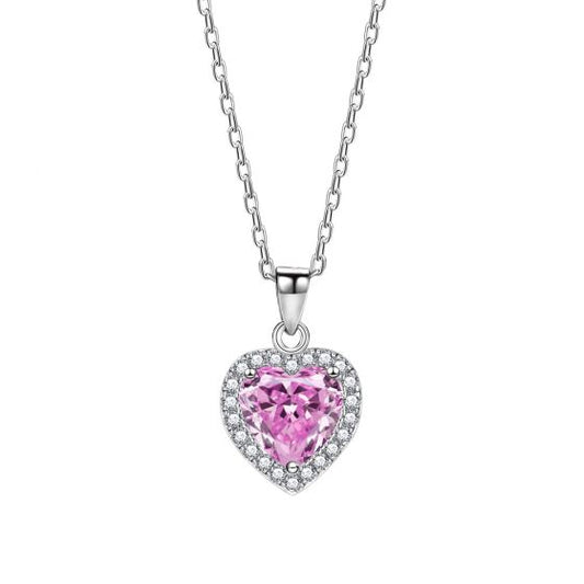 Honey Moon Heart CZ Necklace