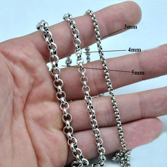 Vintage Flat Cable Thai Chain Necklace (925 Sterling Silver)