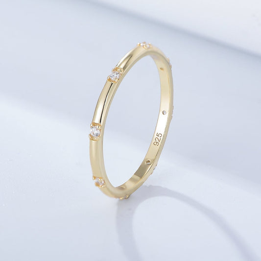 Gold Plated Sterling Silver Dainty Stacking Ring