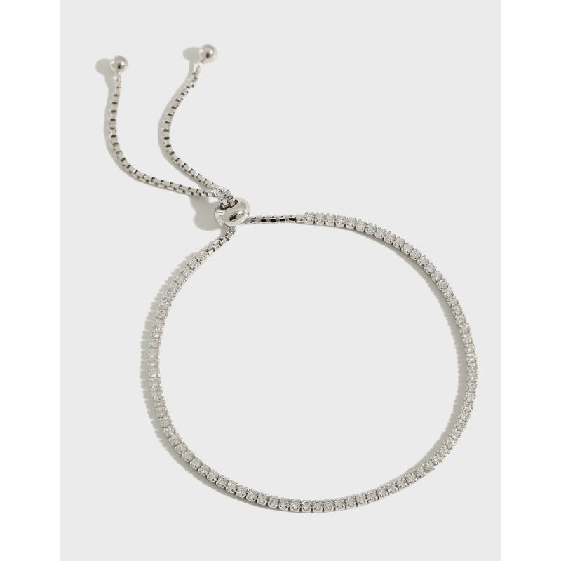 Rhodium Plated Cubic Zirconia Tennis Bracelet