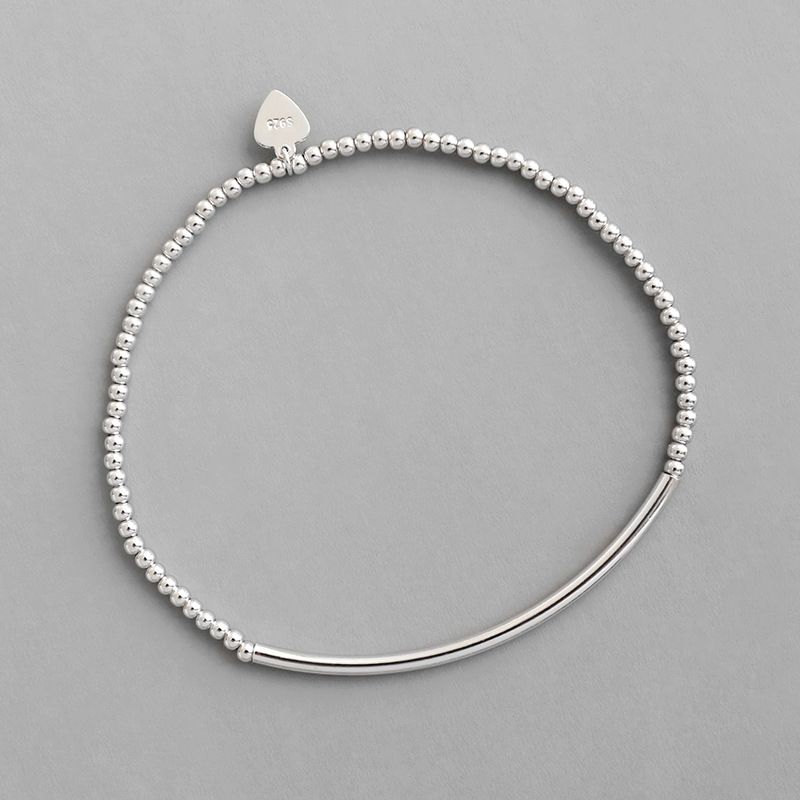 2mm Bead Tube 925 Sterling Silver Bracelet
