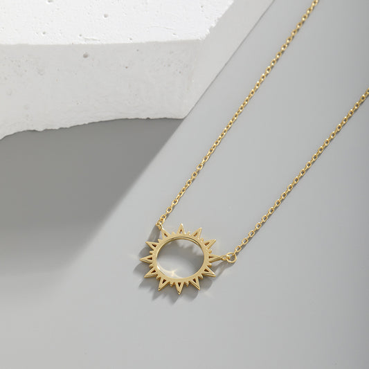 Gold Plated Sun Pendant Necklace