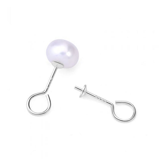 Simple 9 Shape 3mm 925 Sterling Silver Earrings Setting