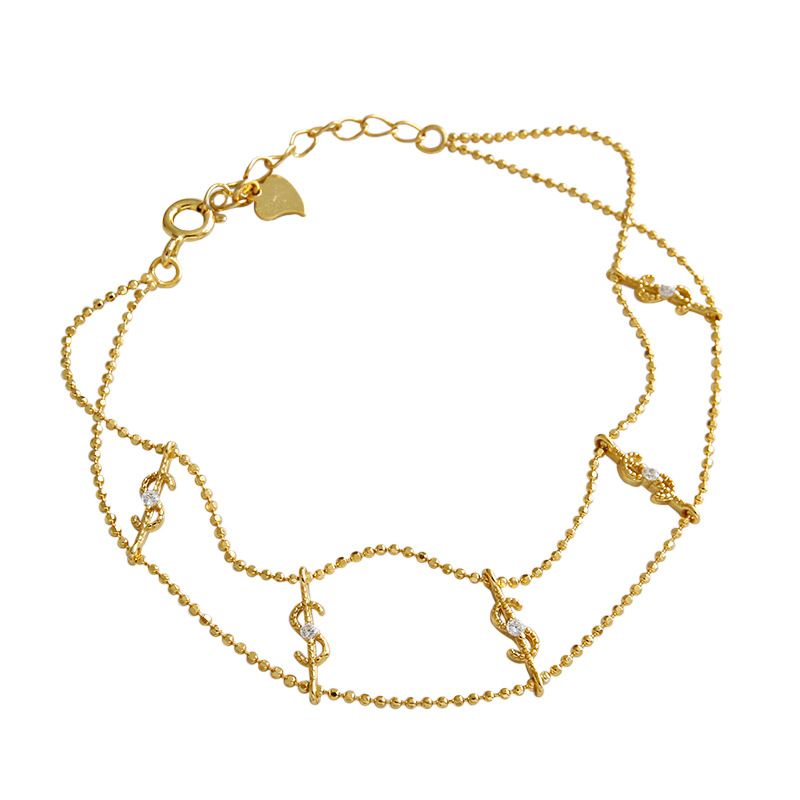 Party Dollar Crystal Sterling Silver Bracelet