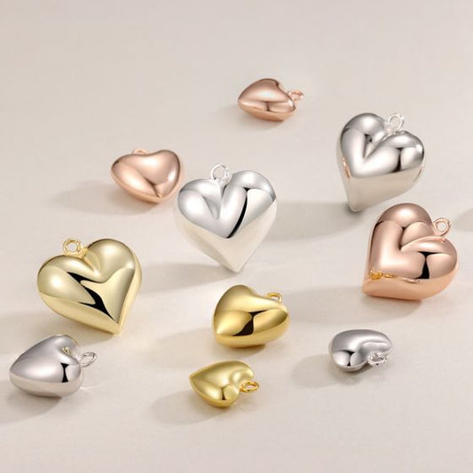 Heart Charm Pendant, 925 Sterling Silver