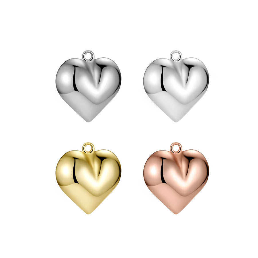 Heart Charm Pendant, 925 Sterling Silver