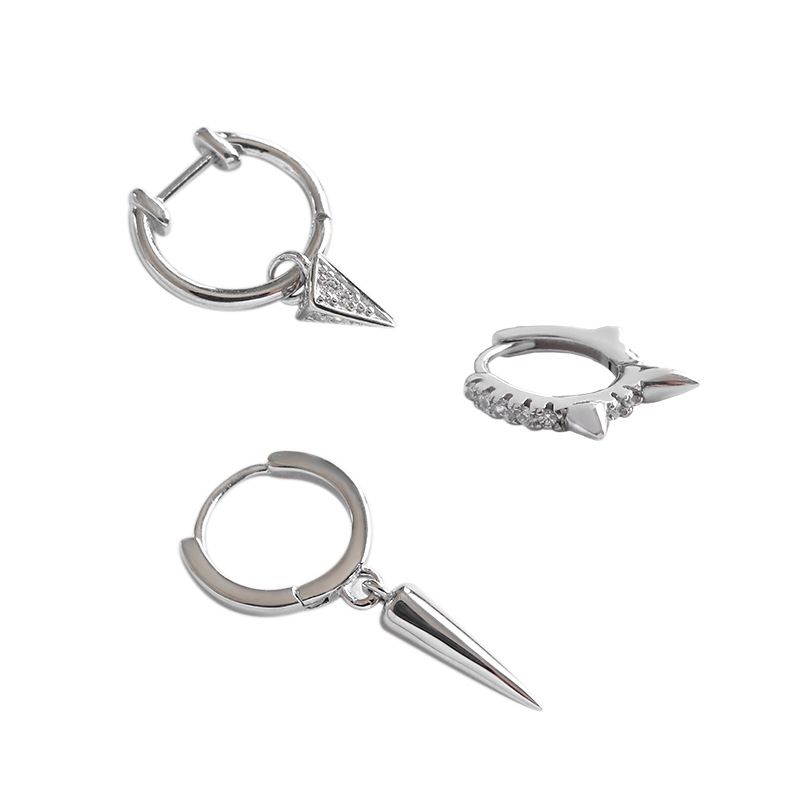Geometry Rivet Sterling Silver Hoop Earrings
