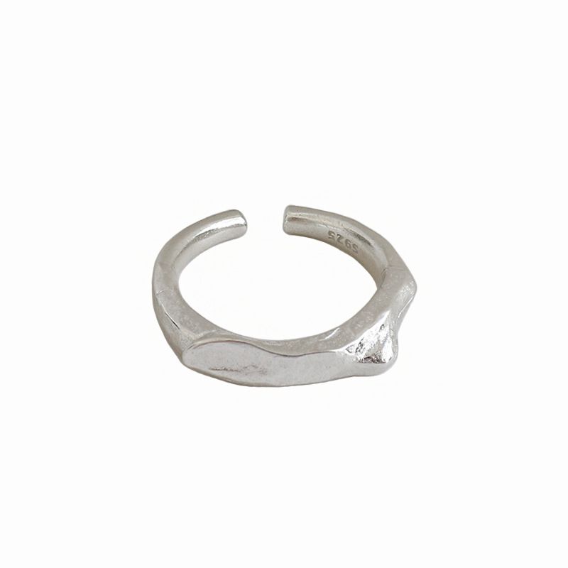 Modern Irregular Geometry Sterling Silver Adjustable Ring
