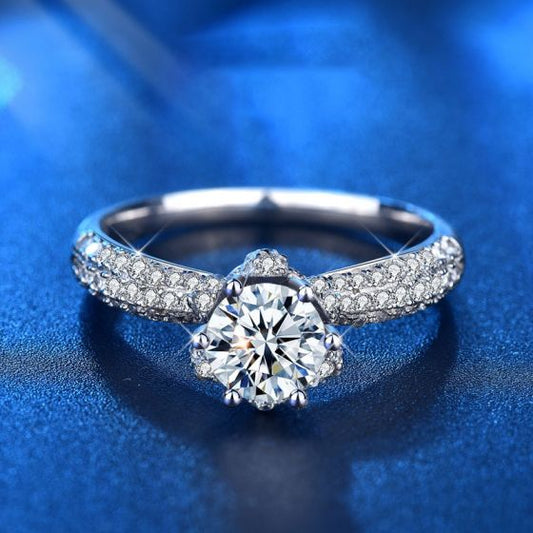 Moissanite CZ Crown 925 Sterling Silver Ring