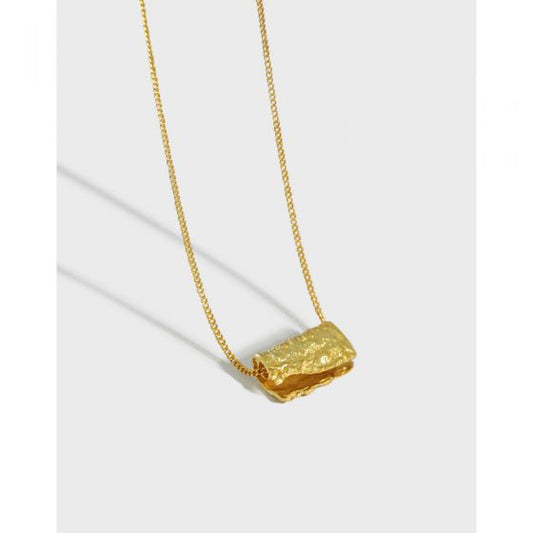 Irregular Geometry Block Necklace 925 Sterling Silver