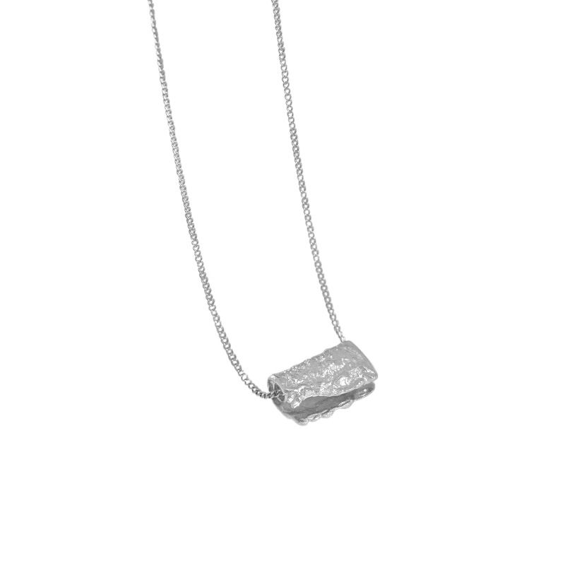 Irregular Geometry Block Necklace 925 Sterling Silver