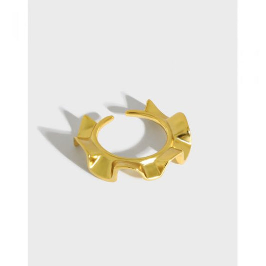 Sunshine Irregular Wave 925 Sterling Silver Adjustable Ring