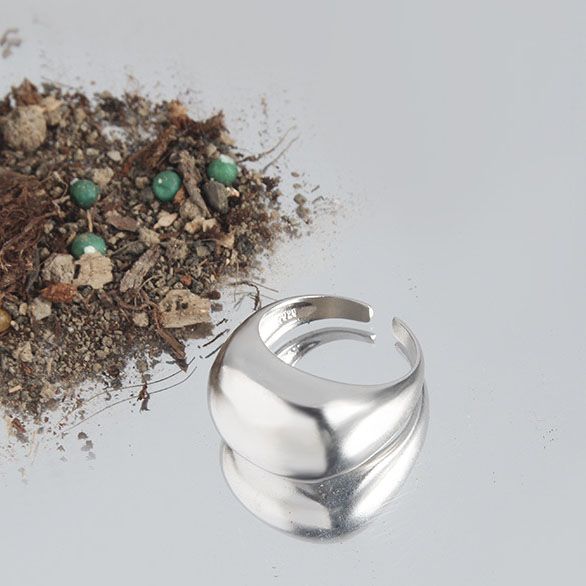 Simple Geometry Arc Round Adjustable Ring in 925 Sterling Silver