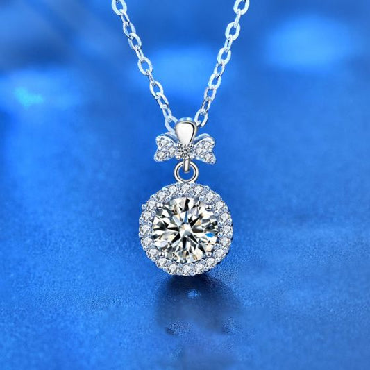 Round Moissanite Perfume Bottle Necklace