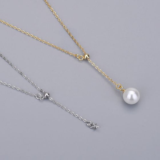 Y-Shape Adjustable Rolo Chain Necklace 410mm 925 Sterling Silver