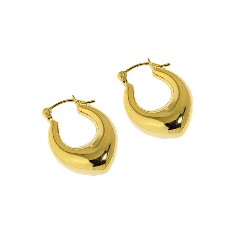 U-Shape 925 Sterling Silver Hoop Earrings