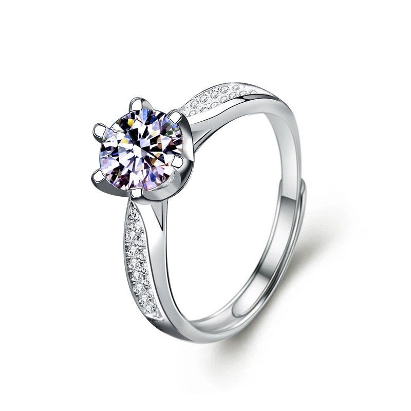 Round Moissanite Adjustable Couple Ring