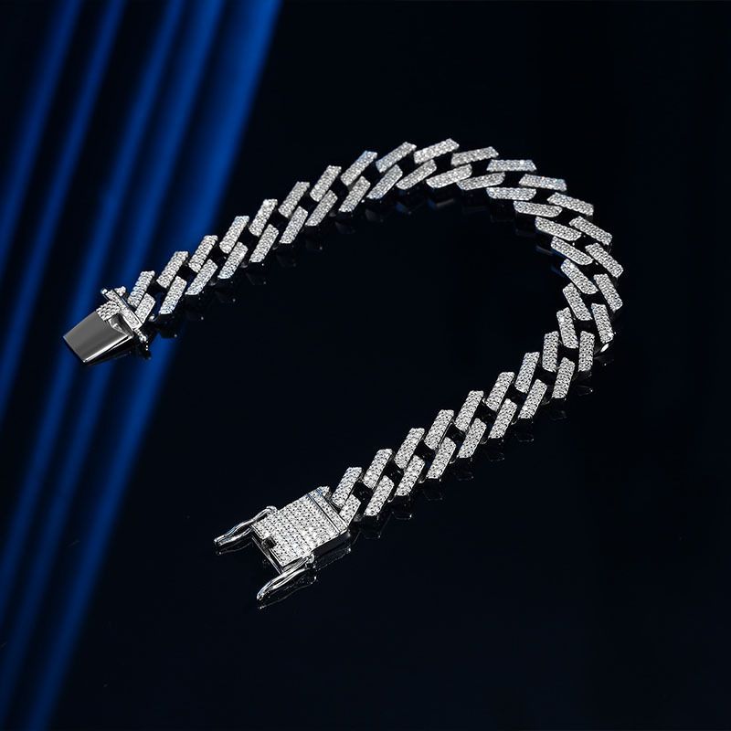 Men's Cubic Hollow Chain Bracelet 925 Sterling Silver