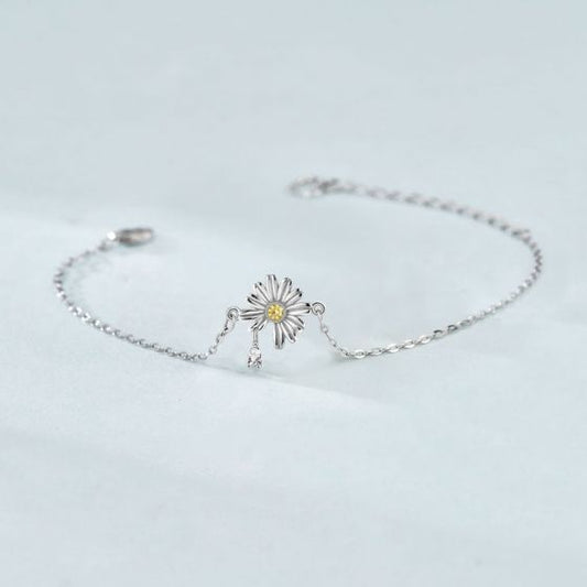 Summer Daisy CZ Sterling Silver Bracelet