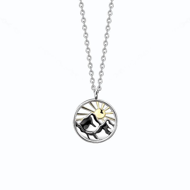 Mountains and Sea Waves Promise Necklace