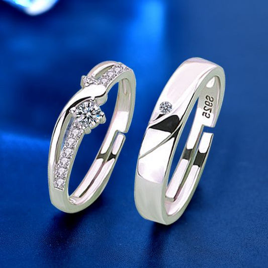 Honey Moon Twisted Cross Adjustable Couple Ring