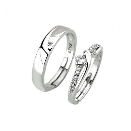 Honey Moon Twisted Cross Adjustable Couple Ring