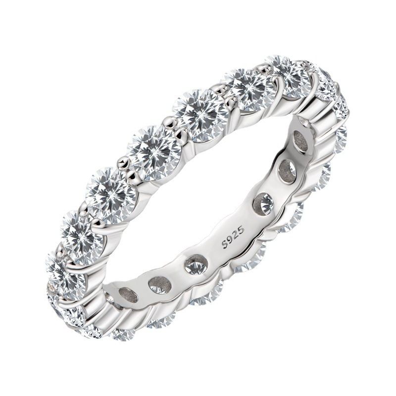 Office Crystal Lines 925 Sterling Silver Ring