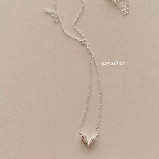 Irregular Heart 925 Sterling Silver Necklace