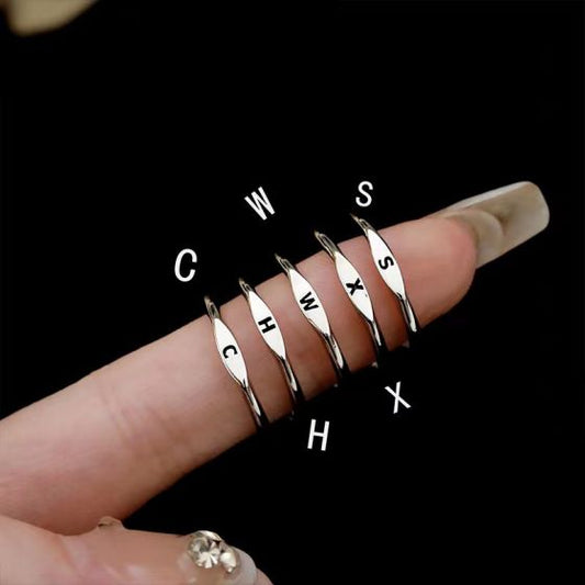 A-Z Adjustable Letter Ring in 925 Sterling Silver