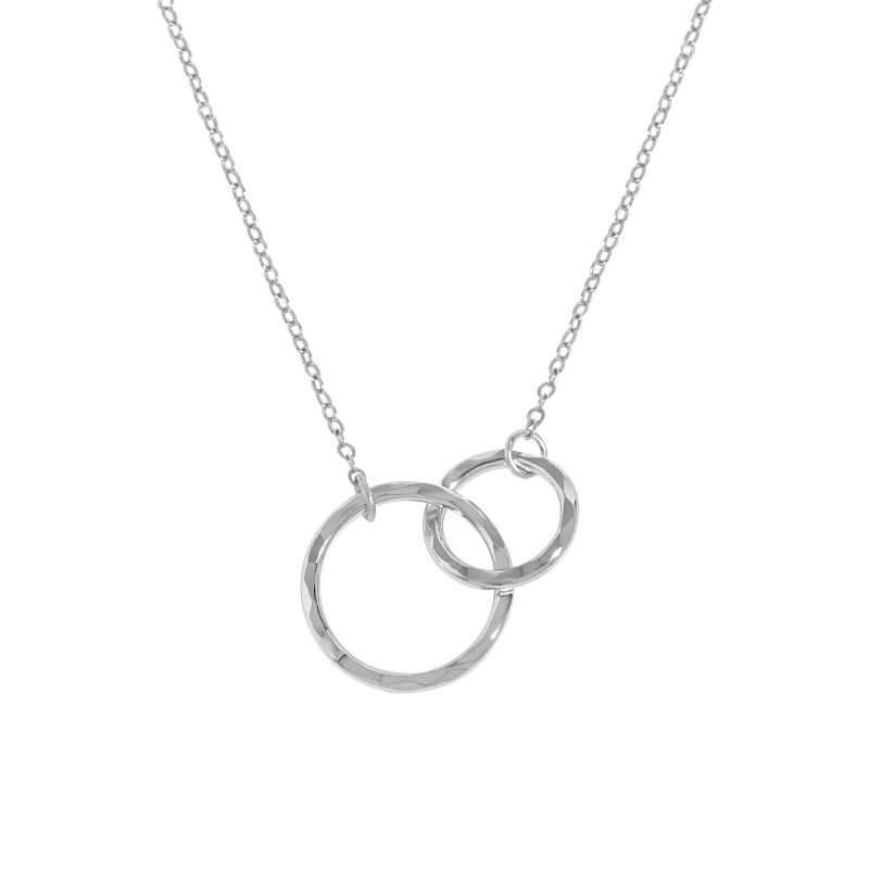 Irregular Double Circular Ring S925 Sterling Silver Necklace