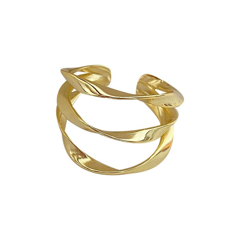 Three-Layer Twisted Cross Adjustable Ring